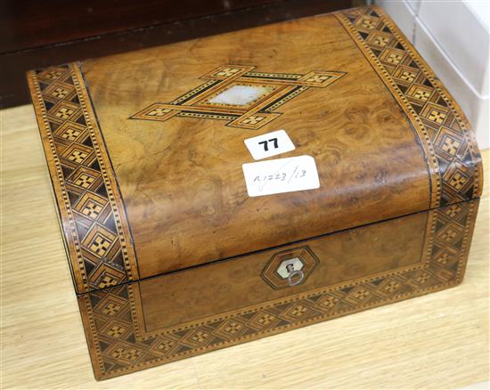 A Victorian inlaid walnut writing slope